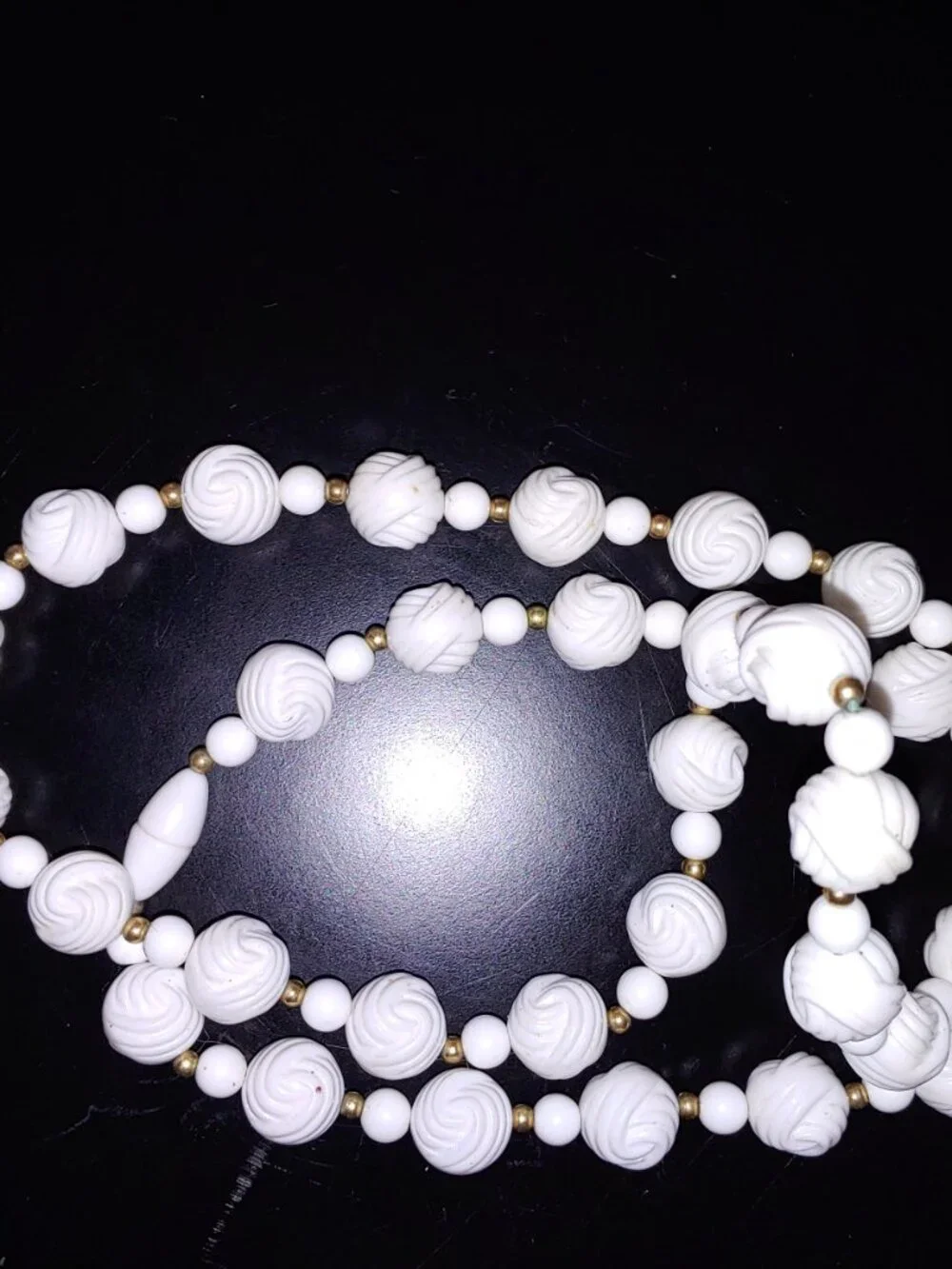 3-Piece Jewelry Bundle | Long White Beaded Necklace & 2 Dangle Earrings